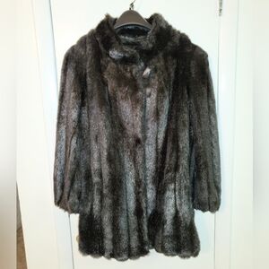 Vintage 70's Faux Mink Fur Coat